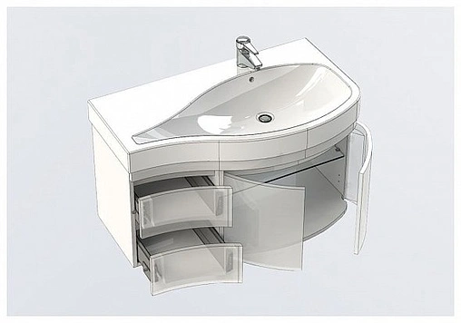 Тумба под умывальник подвесная Aquanet Сопрано 95 R белый 00169633