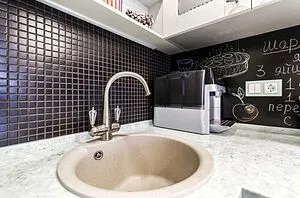 Смеситель для кухни с подключением к фильтру Omoikiri Okinawa-SI античное серебро/чёрный кристалл 4994057 Смеситель для кухни с подключением к фильтру Omoikiri Okinawa-SI античное серебро/чёрный кристалл 4994057, 5