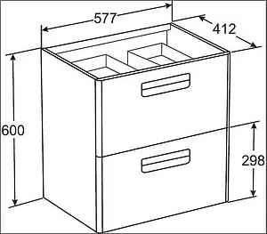 Тумба под умывальник подвесная Roca Gap 60 белый глянец ZRU9302879 Тумба под умывальник подвесная Roca Gap 60 белый глянец ZRU9302879, 2