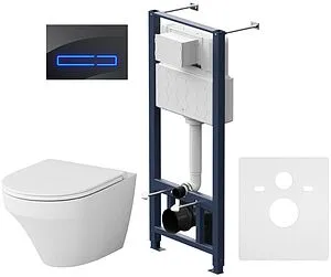 Комплект 6 в 1 Am.Pm Inspire FlashClean IS450A38.501700 с кнопкой черный матовый, 1