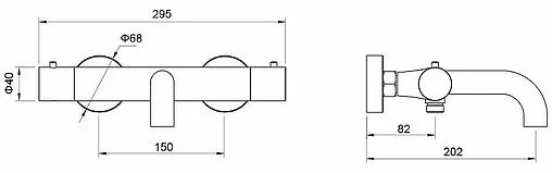 Термостат для ванны Aquatek Европа чёрный матовый AQ1343MB Термостат для ванны Aquatek Европа чёрный матовый AQ1343MB