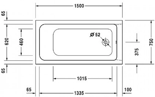 Ванна акриловая Duravit D-Code 150x75 700095000000000