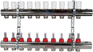 Группа коллекторная с расходомерами 10 отводов 1&quot;в/в x ¾&quot;ек Luxor CD 477/10 15662710N, 1