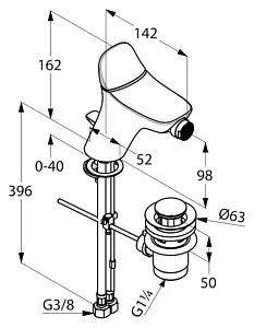 Смеситель для биде Kludi Ambienta хром 532160575, 2