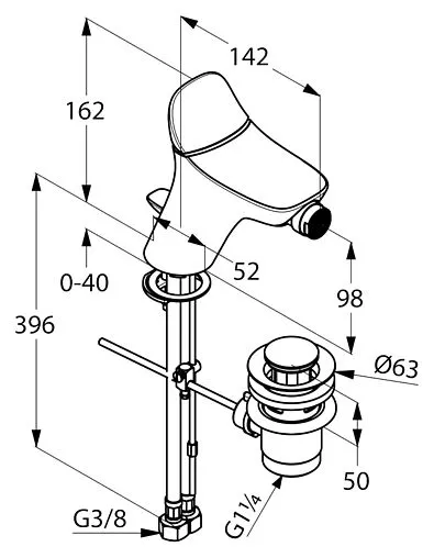 Смеситель для биде Kludi Ambienta хром 532160575