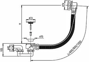 Слив-перелив для ванны Rav Slezak хром MD0471N Слив-перелив для ванны Rav Slezak хром MD0471N, 2