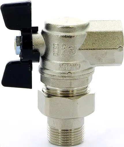 Кран шаровый с американкой угловой ¾&quot;в x ¾&quot;н Bugatti Oregon 05940005