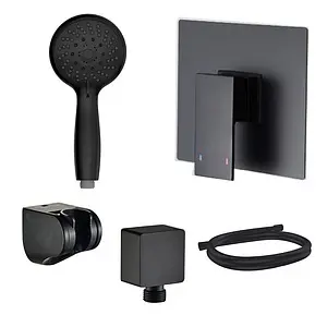 Смеситель для душа скрытого монтажа Swedbe Platta чёрный матовый 5550B, 1