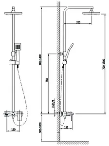 Душевая система со смесителем для ванны Timo Briana чёрный матовый SX-7130/03 Душевая система со смесителем для ванны Timo Briana чёрный матовый SX-7130/03, 2