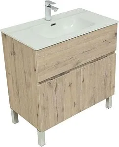 Тумба-умывальник напольная Aquanet Алвита New 80 дуб веллингтон 00277553+00254364, 1
