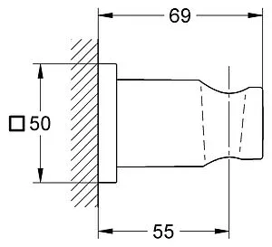 Держатель ручного душа Grohe Rainshower хром 27075000 Держатель ручного душа Grohe Rainshower хром 27075000, 2