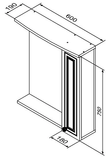 Шкаф-зеркало Damixa Palace One 60 белый M41MPR0601WG