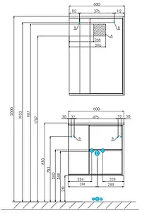 Шкаф-зеркало Aquaton Бостон 60 L дуб эврика/белый 1A240202BN010, 2