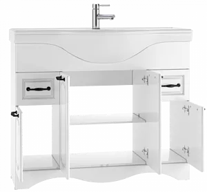 Тумба-умывальник напольная Домино Rich 105 белое дерево DR6004T+4640021060926, 4