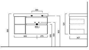 Тумба-умывальник подвесная Kerama Marazzi Cubo 90 мальва/ментс CUB.90Rh\MAL+CU.wb.90rh Тумба-умывальник подвесная Kerama Marazzi Cubo 90 мальва/ментс CUB.90Rh\MAL+CU.wb.90rh, 2