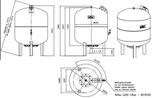 Расширительный бак Reflex G 200л 10 бар 8518100 Расширительный бак Reflex G 200л 10 бар 8518100, 2