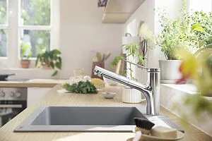 Смеситель для кухни с выдвижным изливом Hansgrohe Zesis M33 150 Eco 2jet хром 74810000 Смеситель для кухни с выдвижным изливом Hansgrohe Zesis M33 150 Eco 2jet хром 74810000, 5