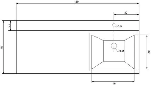 Раковина Dolomite Персона 120 R белый НФ-00007670