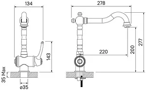 Смеситель для кухни IDDIS Oldie золото OLDYGL0i05 Смеситель для кухни IDDIS Oldie золото OLDYGL0i05, 2