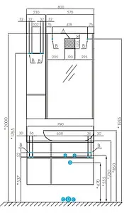 Тумба-умывальник подвесная Aquaton Мишель 80 фьорд/дуб рустикальный 1A256801MIX30+1A256603MIDR0+ Тумба-умывальник подвесная Aquaton Мишель 80 фьорд/дуб рустикальный 1A256801MIX30+1A256603MIDR0+, 2