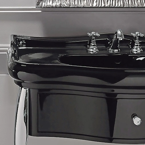 Консоль напольная Kerasan Retro 100 чёрный/хром 7363K3