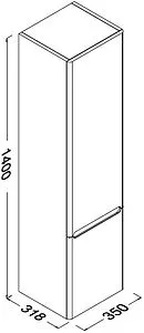 Шкаф-пенал подвесной Isvea Viva 35 белый 27VV3201035I Шкаф-пенал подвесной Isvea Viva 35 белый 27VV3201035I, 2