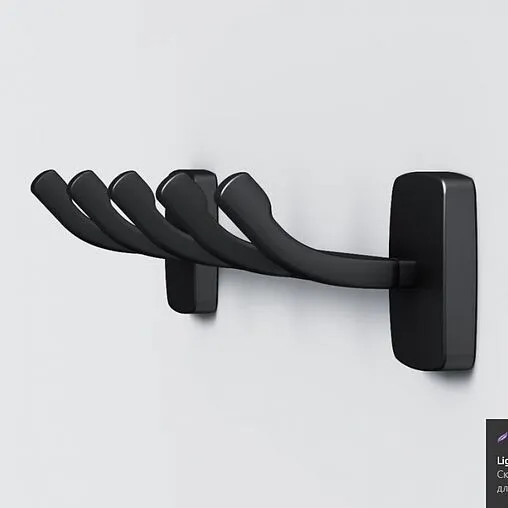 Планка с 5-ю крючками Am.Pm Gem чёрный матовый A9035922