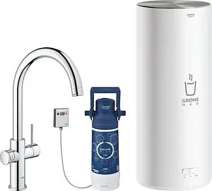 Смеситель для кухни с фильтром и встроенным нагревом воды Grohe Red II Duo хром 30079001, 1