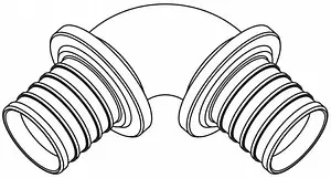 Уголок аксиальный соединительный 20мм Rehau Rautitan Platinum RX 13777021001, 2