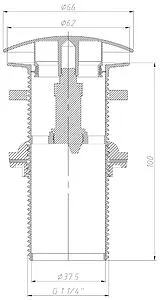 Выпуск автоматический для раковины без перелива Arrowhead ST хром 740002 Выпуск автоматический для раковины без перелива Arrowhead ST хром 740002, 2