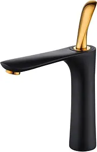 Смеситель для раковины D&K Venice Baciano чёрный матовый/золото DA1032659 Смеситель для раковины D&K Venice Baciano чёрный матовый/золото DA1032659, 1