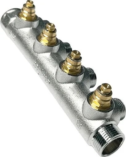 Коллектор регулирующий проходной 4 отвода ¾&quot;в/н x ½&quot;н Uni-fitt 414C3240