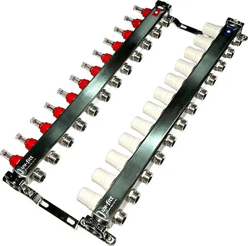 Группа коллекторная с расходомерами 12 отводов 1&quot;в/в x ¾&quot;ек Uni-fitt OPTIMAL 450B4312.RU