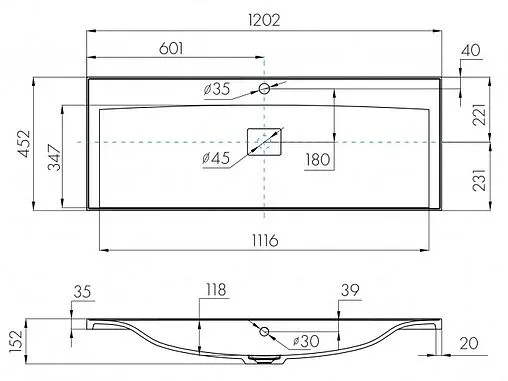 Тумба-умывальник подвесная Aquaton Мадрид 120 M белый 1A1687K3MA010