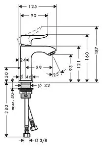 Смеситель для раковины Hansgrohe Metris 100 хром 31088000 Смеситель для раковины Hansgrohe Metris 100 хром 31088000, 2