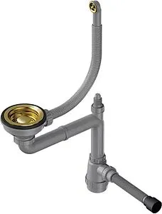 Сифон бутылочный для мойки с переливом Omoikiri WK-1-R-G 4956499 Сифон бутылочный для мойки с переливом Omoikiri WK-1-R-G 4956499, 1