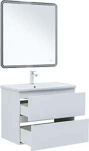 Тумба-умывальник подвесная Aquanet Эмбер 80 белый матовый 00330467+11080-KL, 4