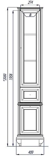 Шкаф-пенал напольный с бельевой корзиной Aquaton Беатриче 40 L слоновая кость/патина 1A187403BEM6L
