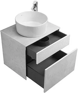Тумба-умывальник подвесная Aquaton Марбл 60 слэйт/белый матовый 1A2761K2MH4C0, 4