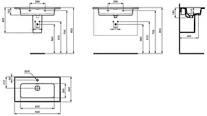 Раковина Ideal Standard Strada II 84 белый T300301 Раковина Ideal Standard Strada II 84 белый T300301, 2
