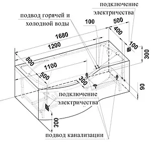 Ванна акриловая Radomir Миранда 168х95 L 2-01-0-1-1-209 Ванна акриловая Radomir Миранда 168х95 L 2-01-0-1-1-209, 4