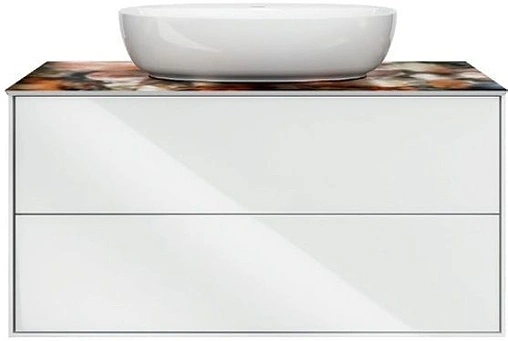 Тумба-умывальник подвесная Kerama Marazzi Plaza Modern 100 белый PL.M.100.2\WHT+PL.wbi.55.1+