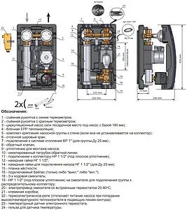 Насосный модуль с 3-х ходовым смесительным клапаном 1"в х 1½"н Meibes MK M45890.56 с насосом Grundfos UPM3 Hybrid 25-70 Насосный модуль с 3-х ходовым смесительным клапаном 1"в х 1½"н Meibes MK M45890.56 с насосом Grundfos UPM3 Hybrid 25-70, 2
