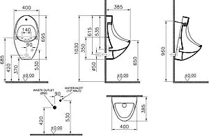 Писсуар с сенсорным смывом от сети VitrA Arkitekt белый 4106B003-5598 Писсуар с сенсорным смывом от сети VitrA Arkitekt белый 4106B003-5598, 2