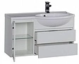 Тумба-умывальник подвесная Aquanet Лайн 90 R белый 00164937+00164745