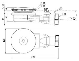 Сифон для душевого поддона Radaway хром R400 Slim Сифон для душевого поддона Radaway хром R400 Slim, 2
