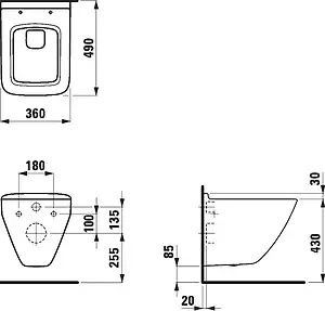 Унитаз подвесной Laufen Palace белый 8.2070.3.000.000.1, 2