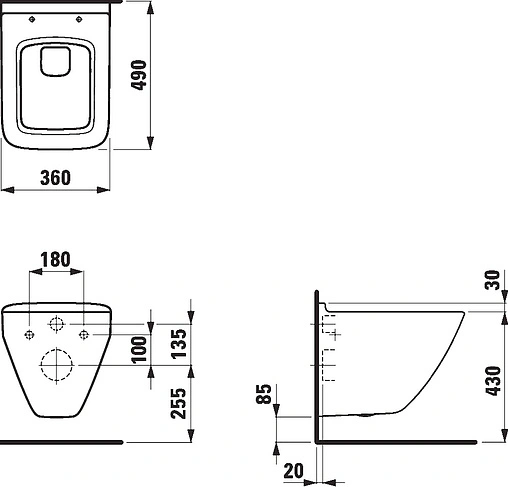 Унитаз подвесной Laufen Palace белый 8.2070.3.000.000.1