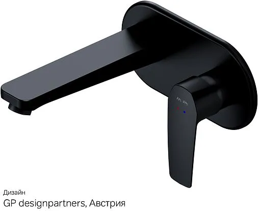 Смеситель для раковины из стены Am.Pm Gem чёрный матовый F90A72222