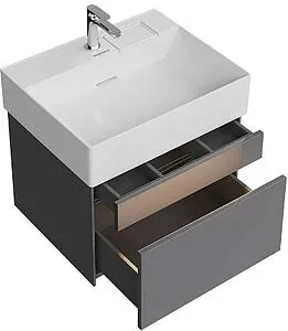 Тумба-умывальник подвесная Kerama Marazzi Logica 60 стальной серый LOG.60.2\ST+LO.wb.60.1 Тумба-умывальник подвесная Kerama Marazzi Logica 60 стальной серый LOG.60.2\ST+LO.wb.60.1, 3